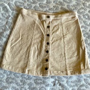 Forever 21 cream corduroy mini skirt